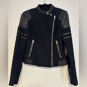 Zara Faux Suede and Faux Leather Moto Jacket